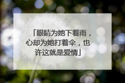 眼睛为她下着雨，心却为她打着伞，也许这就是爱情