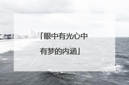 眼中有光心中有梦的内涵