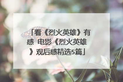 看《烈火英雄》有感 电影《烈火英雄》观后感精选5篇
