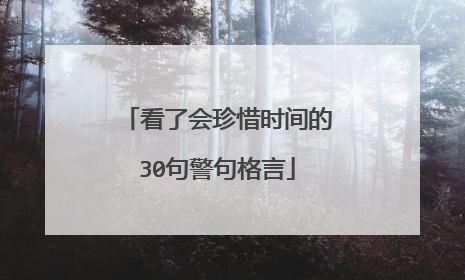 看了会珍惜时间的30句警句格言