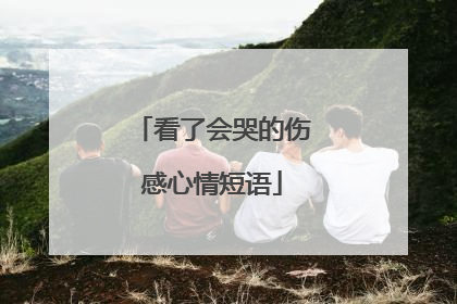 看了会哭的伤感心情短语