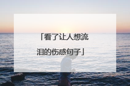 看了让人想流泪的伤感句子