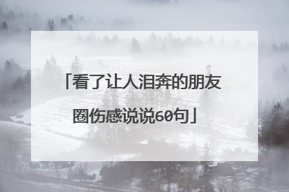 看了让人泪奔的朋友圈伤感说说60句