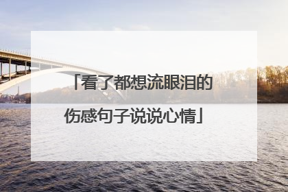 看了都想流眼泪的伤感句子说说心情