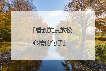 看到美景放松心情的句子