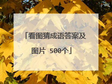 看图猜成语答案及图片 500个