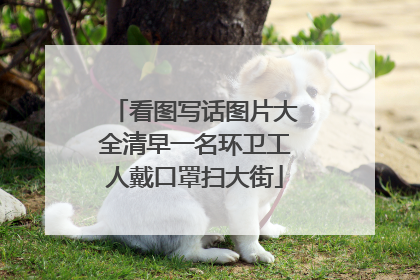 看图写话图片大全清早一名环卫工人戴口罩扫大街