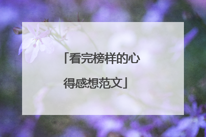 看完榜样的心得感想范文