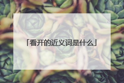 看开的近义词是什么