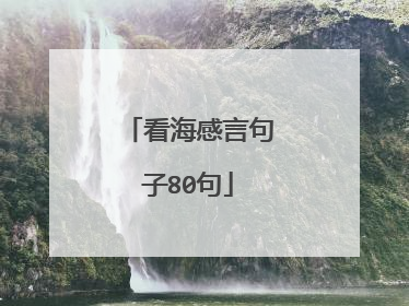 看海感言句子80句