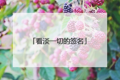 看淡一切的签名