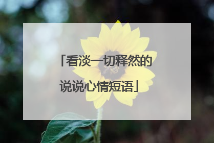 看淡一切释然的说说心情短语