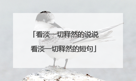 看淡一切释然的说说 看淡一切释然的短句