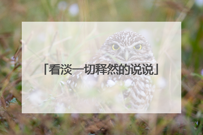 看淡一切释然的说说