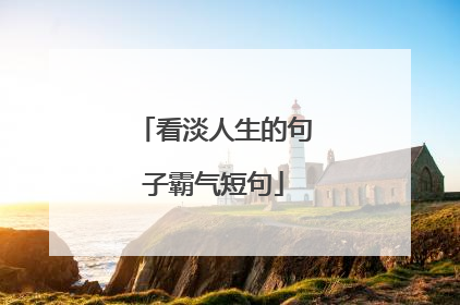 看淡人生的句子霸气短句