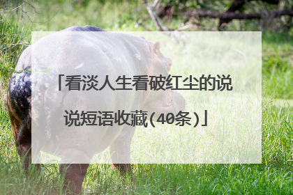 看淡人生看破红尘的说说短语收藏(40条)