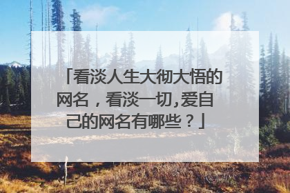 看淡人生大彻大悟的网名,看淡一切,爱自己的网名有哪些?