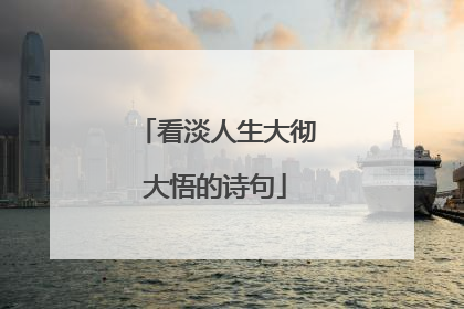 看淡人生大彻大悟的诗句