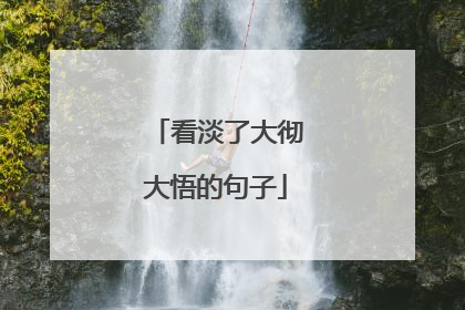 看淡了大彻大悟的句子