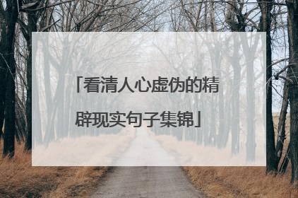 看清人心虚伪的精辟现实句子集锦