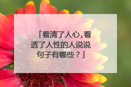 看清了人心,看透了人性的人说说句子有哪些?