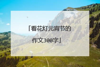 看花灯元宵节的作文300字