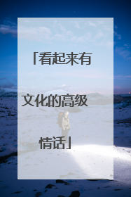 看起来有文化的高级情话