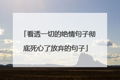看透一切的绝情句子彻底死心了放弃的句子