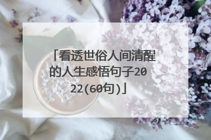 看透世俗人间清醒的人生感悟句子2022(60句)