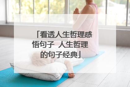 看透人生哲理感悟句子 人生哲理的句子经典