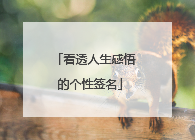 看透人生感悟的个性签名