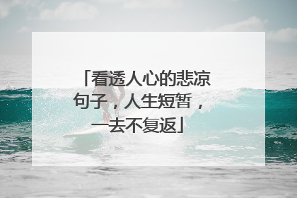 看透人心的悲凉句子,人生短暂,一去不复返
