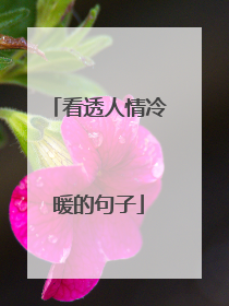 看透人情冷暖的句子