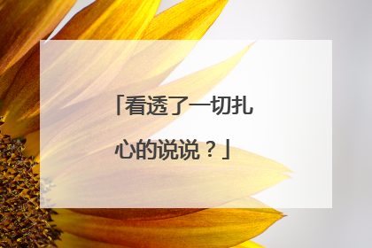 看透了一切扎心的说说?