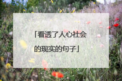 看透了人心社会的现实的句子