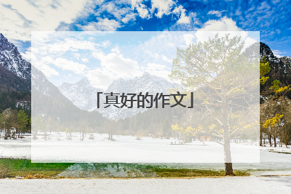 真好的作文