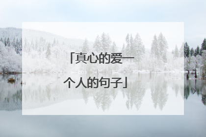 真心的爱一个人的句子