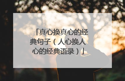 真心换真心的经典句子(人心换人心的经典语录)