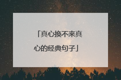 真心换不来真心的经典句子