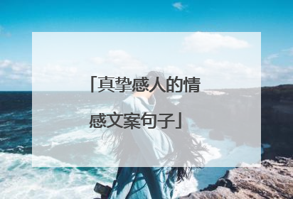 真挚感人的情感文案句子
