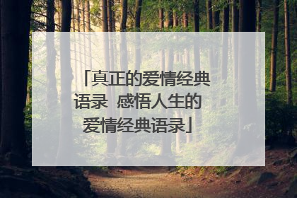 真正的爱情经典语录 感悟人生的爱情经典语录