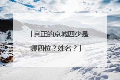 真正的京城四少是哪四位？姓名？