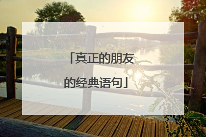 真正的朋友的经典语句