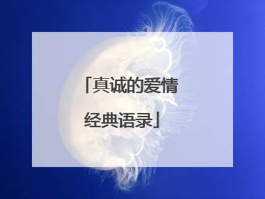真诚的爱情经典语录