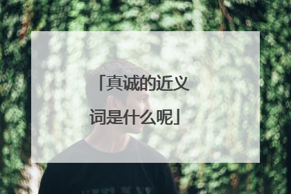 真诚的近义词是什么呢