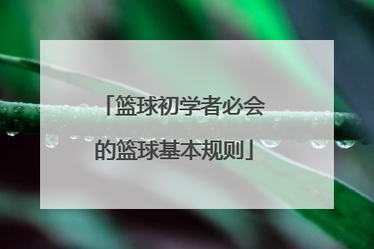 篮球初学者必会的篮球基本规则
