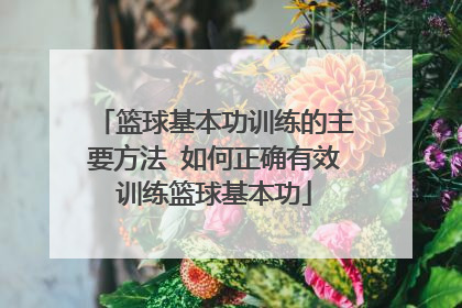 篮球基本功训练的主要方法 如何正确有效训练篮球基本功