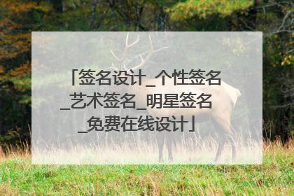 签名设计_个性签名_艺术签名_明星签名_免费在线设计