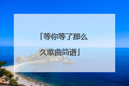 等你等了那么久歌曲简谱