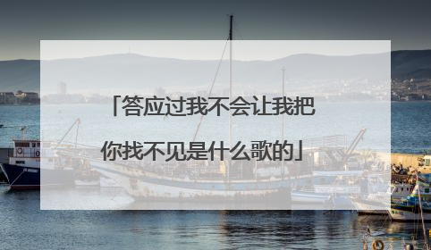 答应过我不会让我把你找不见是什么歌的